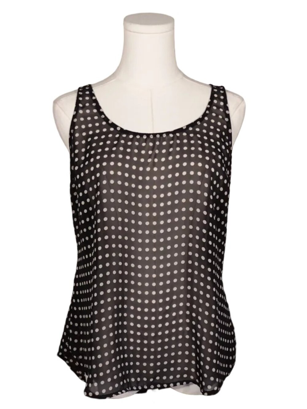 Polka Dot Sheer Tank Top-M